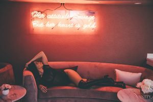 Girl laying on couch.